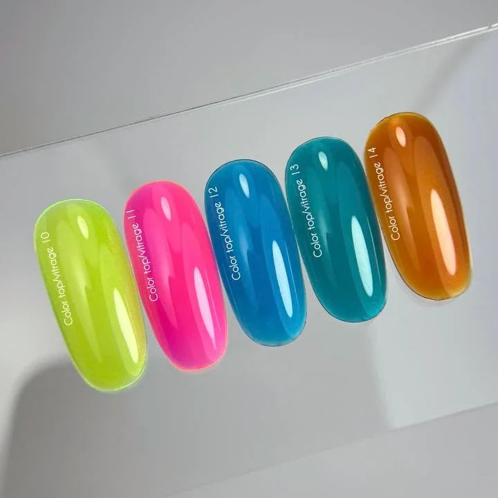 NAILSOFTHEDAY Color Top/Vitrage 12 — Top Coat Vitrage Azul Intenso Semitransparente, 10 ml