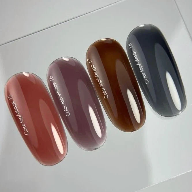 NAILSOFTHEDAY Color Top/Vitrage 15 — Top Coat Vitrage Marrón Semitransparente, 10 ml