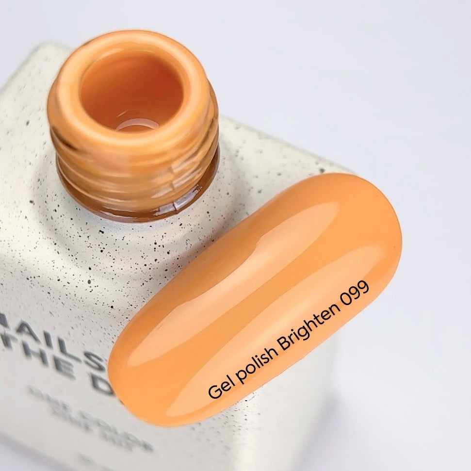 NAILSOFTHEDAY Gel Polish Brighten 099 — esmalte semipermanente naranja pastel, cubre en una capa, 10 ml