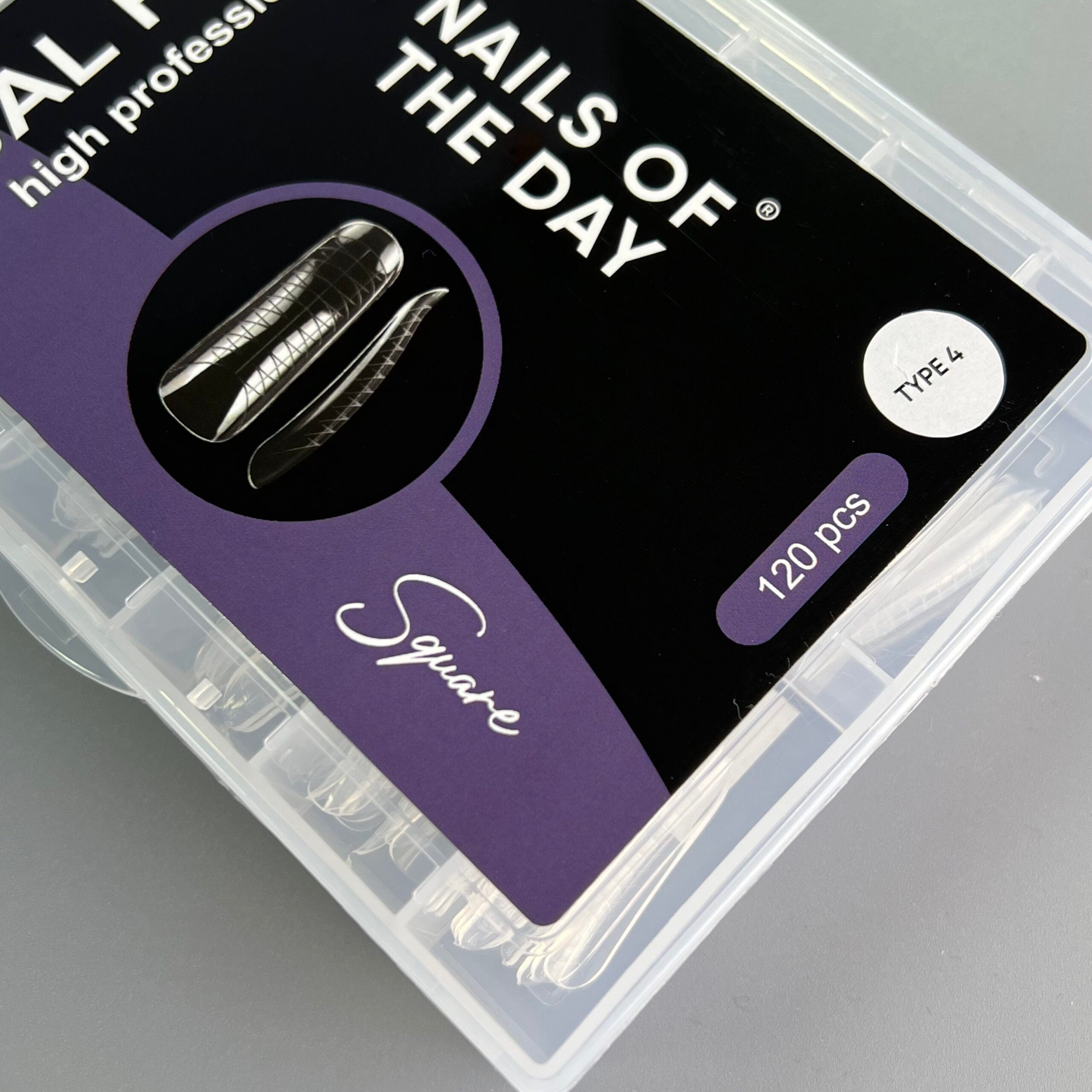 NAILSOFTHEDAY Dual Form Square (Type 4): formas superiores tipo cuadrado para uñas, 120 piezas