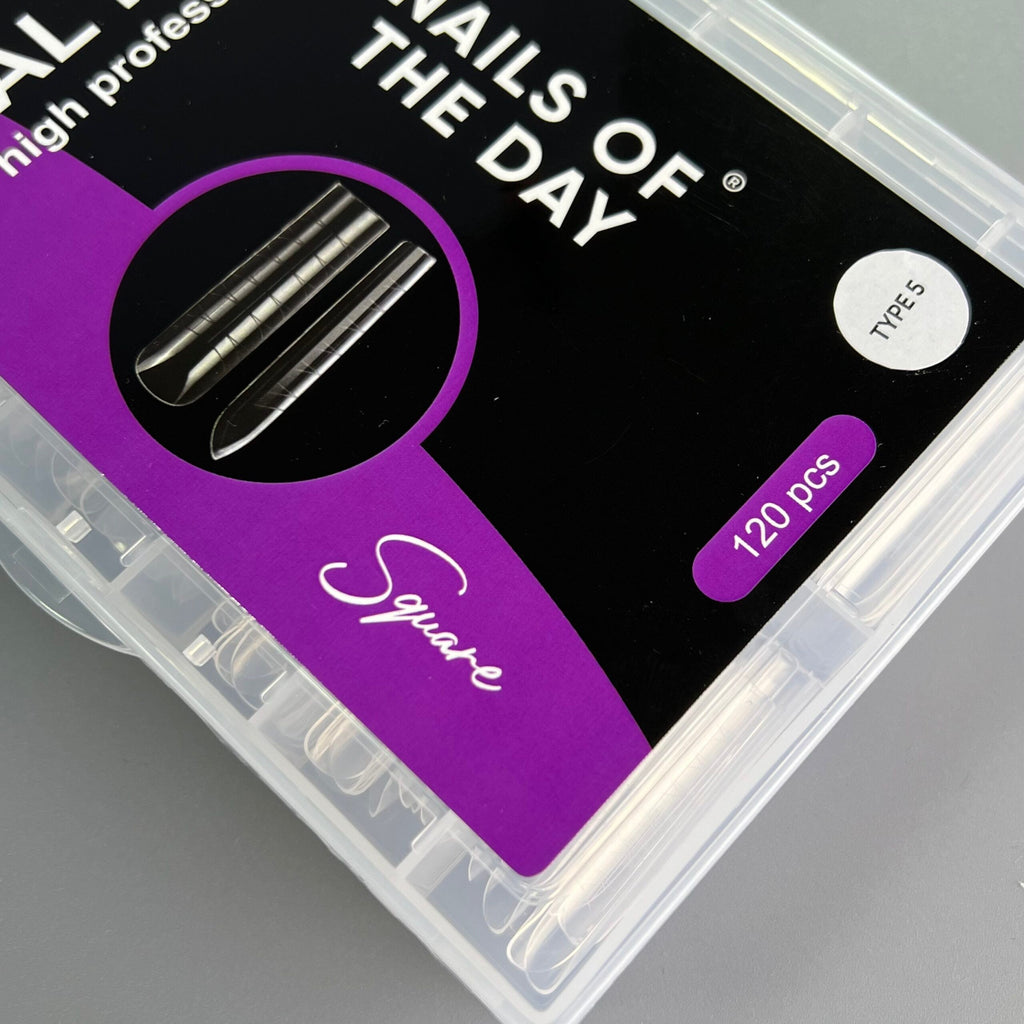 NAILSOFTHEDAY Dual Form Square (Type 5) — formas superiorestipo cadrado para uñas, 120 piezas