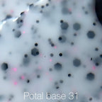 NAILSOFTHEDAY Potal base 31 — base lechosa con brillo negro y rosa, 10 ml