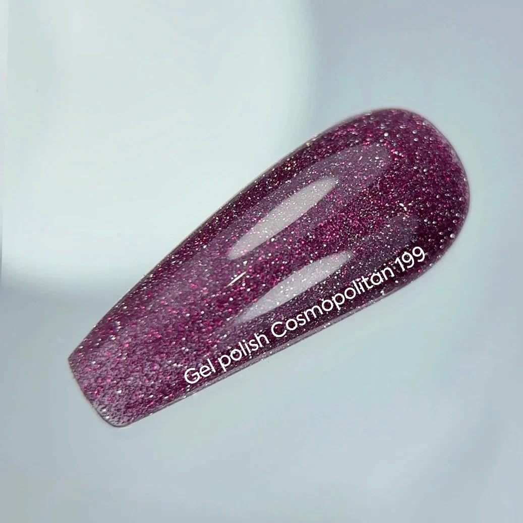 NAILSOFTHENIGHT Cosmopolitan gel polish - esmalte semipermanente reflectante rosa oscuro para uñas, 10 ml