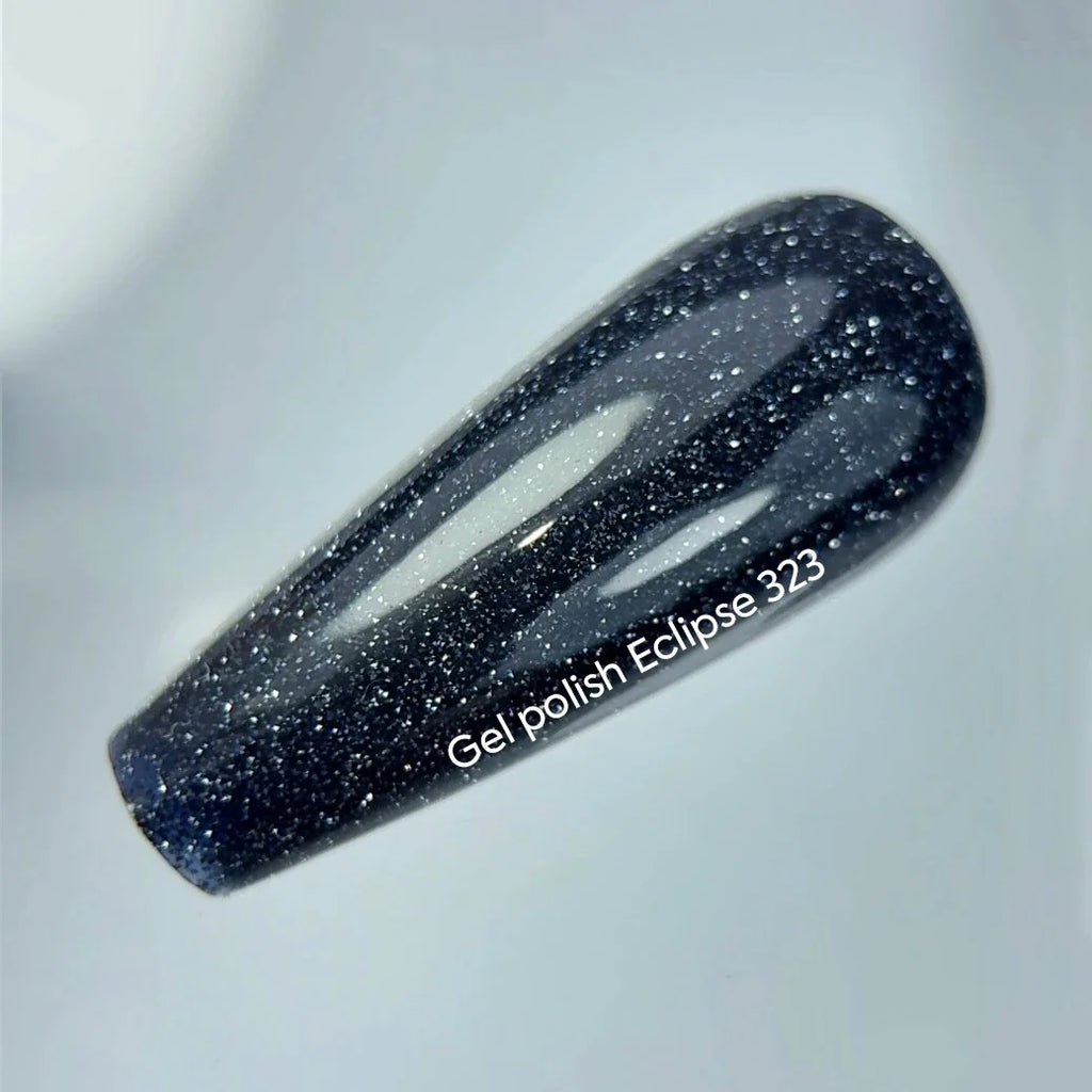 NAILSOFTHEDAY Gel Polish Eclipse — esmalte semipermanente negro-azul reflectante, 10 ml