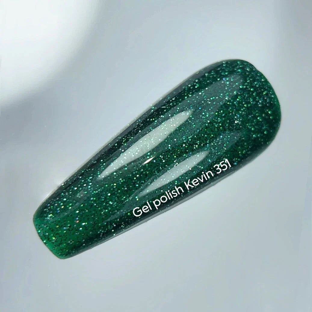 NAILSOFTHENIGHT Let's Special Kevin: esmalte semipermanente verde oscuro que refleja la luz y cubre en una capa, 10 ml