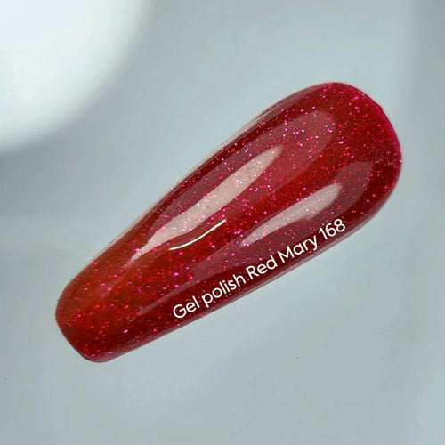 Esmalte en gel NAILSOFTHENIGHT Red Mary, esmalte en gel reflectante rojo para uñas, 10 ml