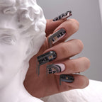 NAILSOFTHENIGHT Manhattan gel polish -  esmalte semipermanente reflectante negro con brillo holográfico para uñas, 10 ml