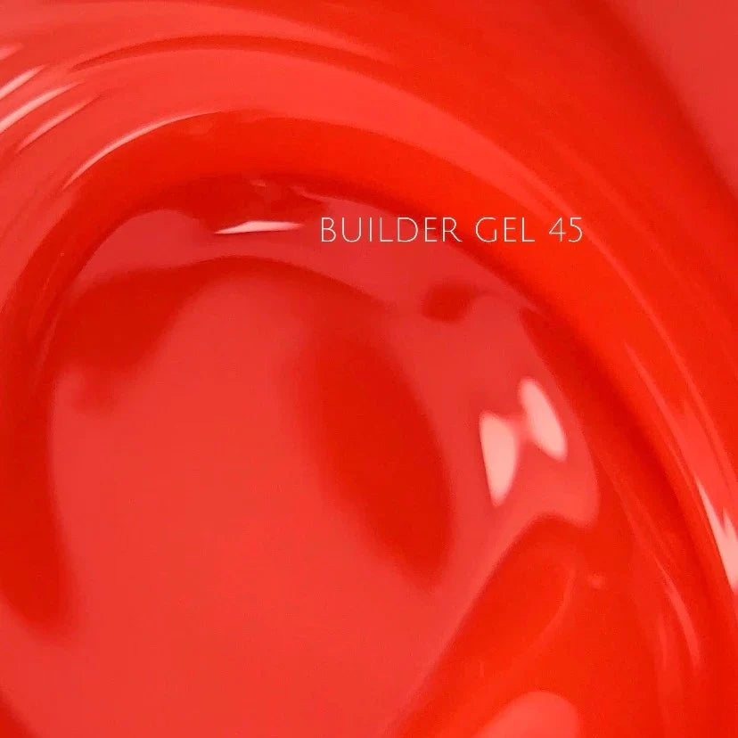 NAILSOFTHEDAY Builder Gel 45 — gel rojo coral para extensiones de uñas, 15 ml