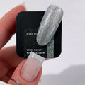 BIBLIOTEKA, Line Paint Micro Silver Wipe – Gel paint plateado micro shimmer para líneas, con capa de dispersión, 5 ml