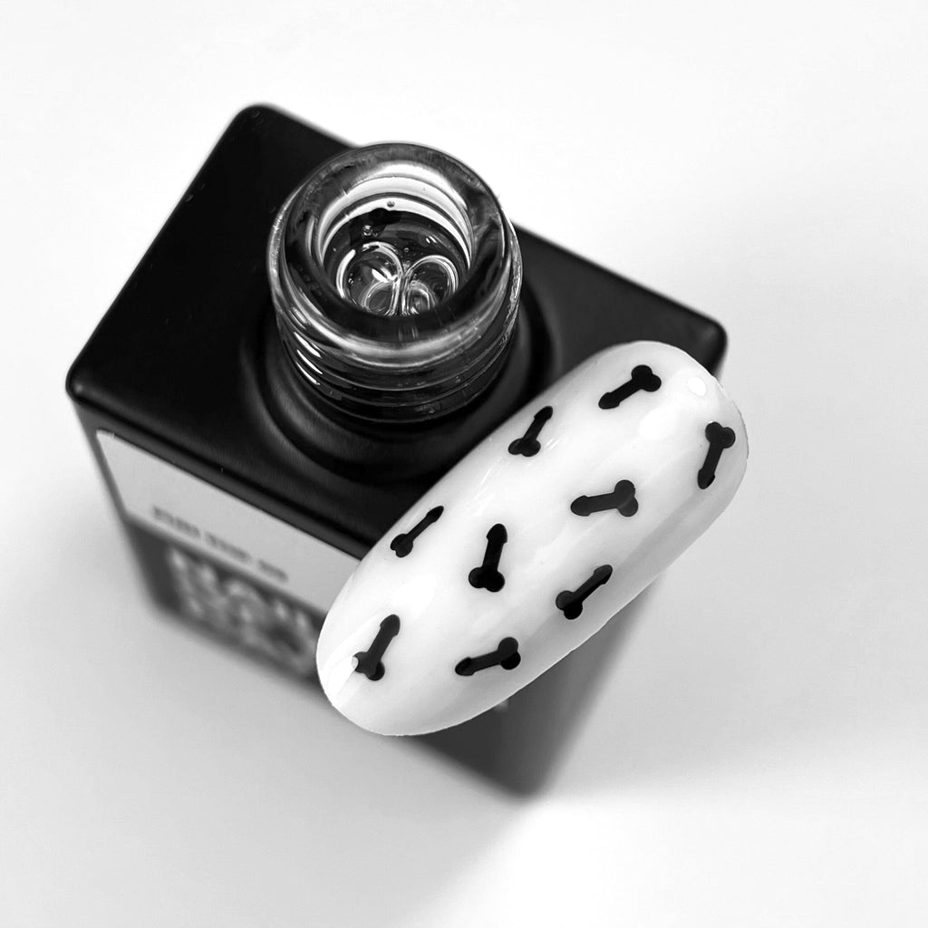 NAILSOFTHEDAY FUN! top 03 — top  para uñas con decoración artística negra, sin capa pegajosa, 10 ml