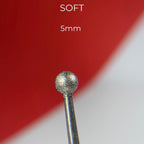 Fresa en forma de bola Nailsoftheday - fresa forma de bola de diamante rojo, 5*4,8 mm.