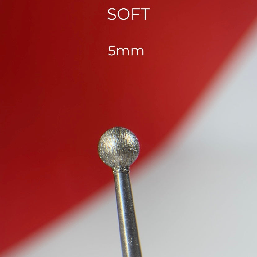 Fresa en forma de bola Nailsoftheday - fresa forma de bola de diamante rojo, 5*4,8 mm.