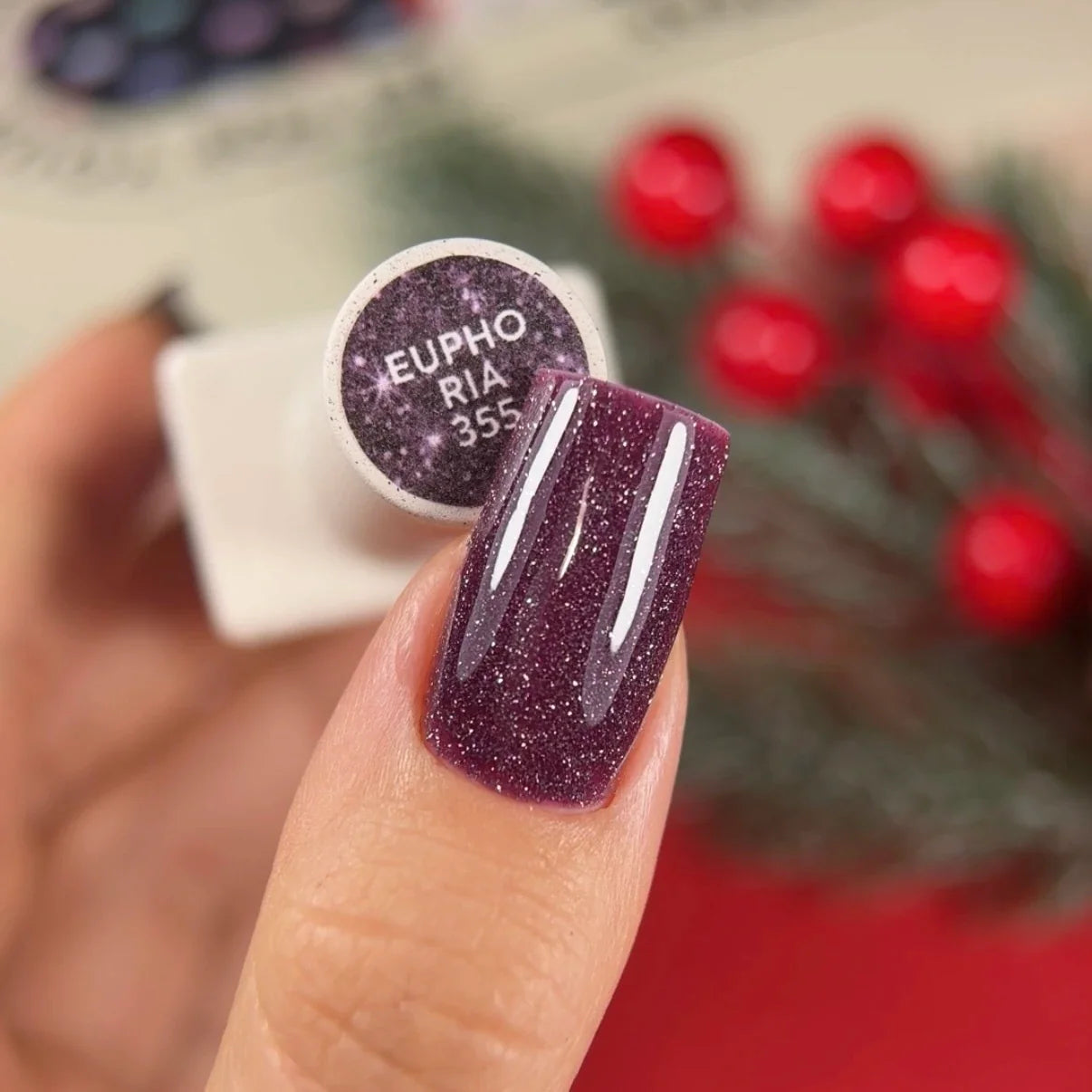NAILSOFTHEDAY Gel Polish Euphoria — esmalte semipermanente púrpura reflectante, 10 ml