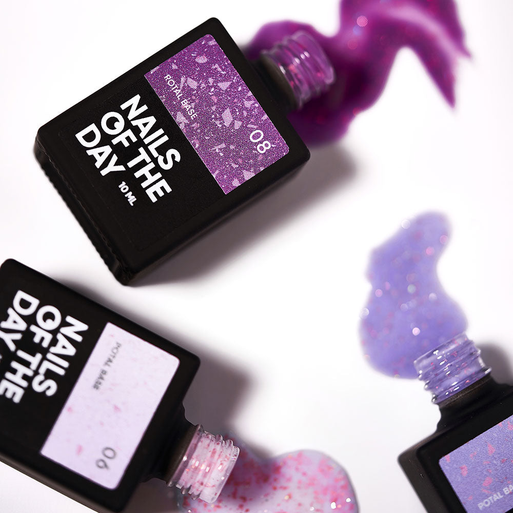 NAILSOFTHEDAY Potal base 08 - base burdeos con decoracion de cobre, 10 ml