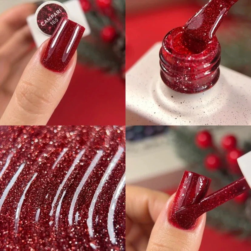 NAILSOFTHEDAY Gel Polish Campari — esmalte semipermanente rojo reflectante, 10 ml