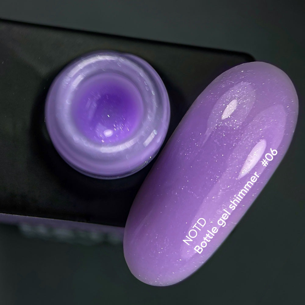 NAILSOFTHEDAY Bottle gel shimmer 06 – gel violeta ultrafuerte con brillo plateado, 10 ml