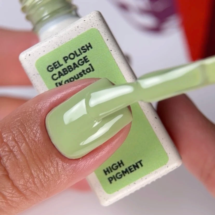 NAILSOFTHEDAY Gel Polish Cabbage [Kapusta] 240 – esmalte semipermanente verde lima con cobertura en una sola capa, 10 ml