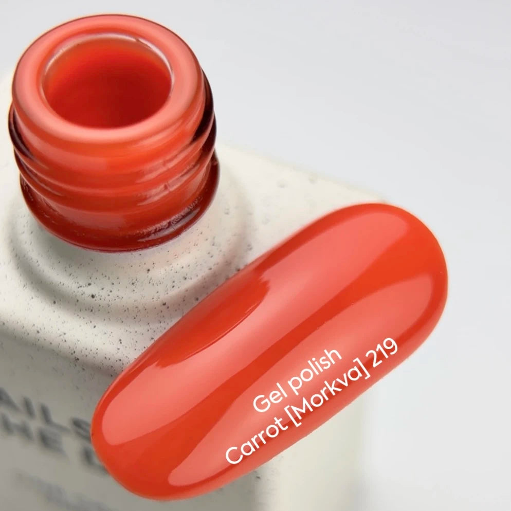 NAILSOFTHEDAY Gel Polish Carrot [Morkva] 219 – esmalte naranja zanahoria con cobertura en una sola capa, 10 ml