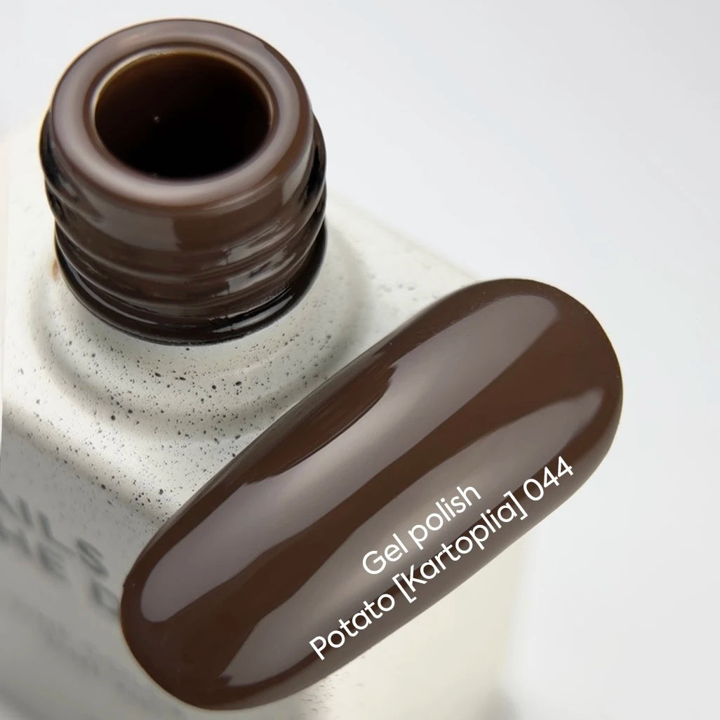 NAILSOFTHEDAY Gel Polish Potato [Kartoplia] 044 – esmalte marrón con cobertura en una sola capa, 10 ml
