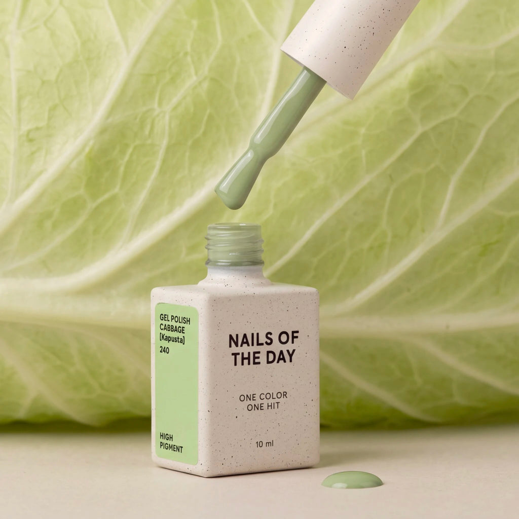 NAILSOFTHEDAY Gel Polish Cabbage [Kapusta] 240 – esmalte semipermanente verde lima con cobertura en una sola capa, 10 ml
