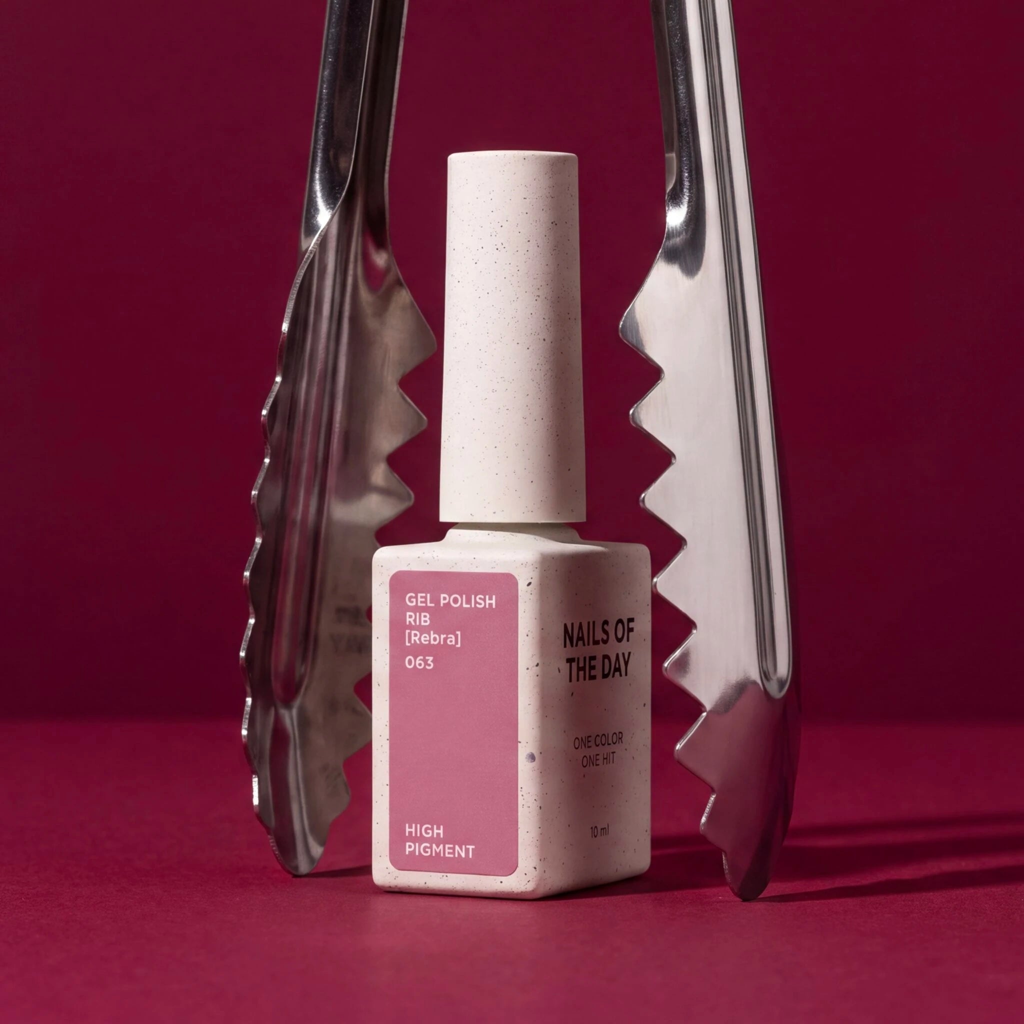 NAILSOFTHEDAY Gel Polish Rib [Rebra] 063 – esmalte nude rosado con cobertura en una sola capa, 10 ml