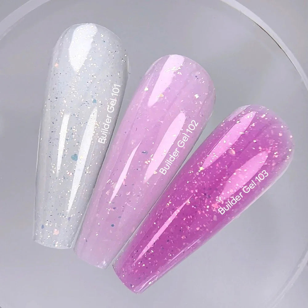 NAILSOFTHEDAY Builder Gel 101 — builder gel lechoso con pan de oro, 15 ml