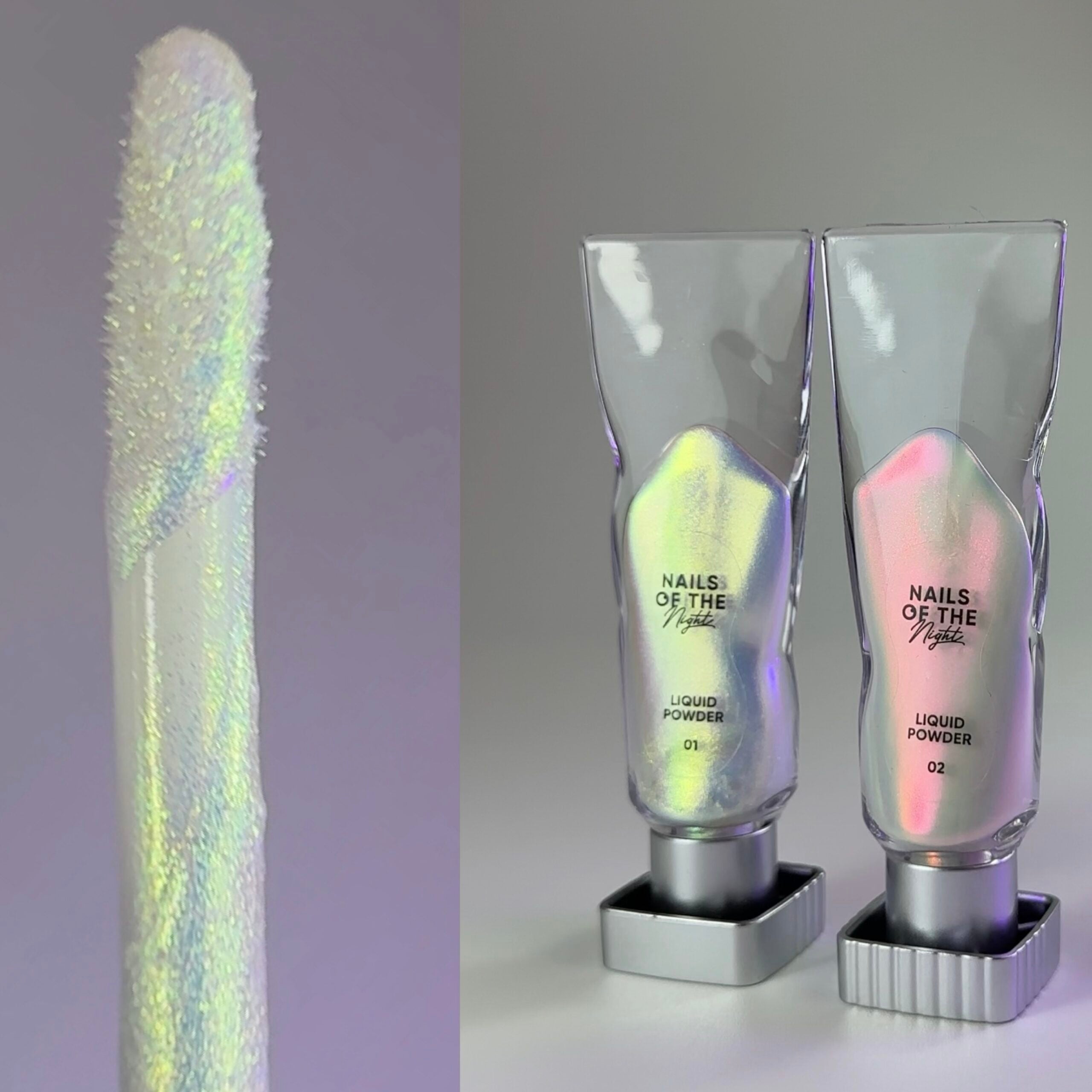Liquid powder 02 -  polvo líquido con iridiscencia de verde a rojo rosado para uñas, 5 g