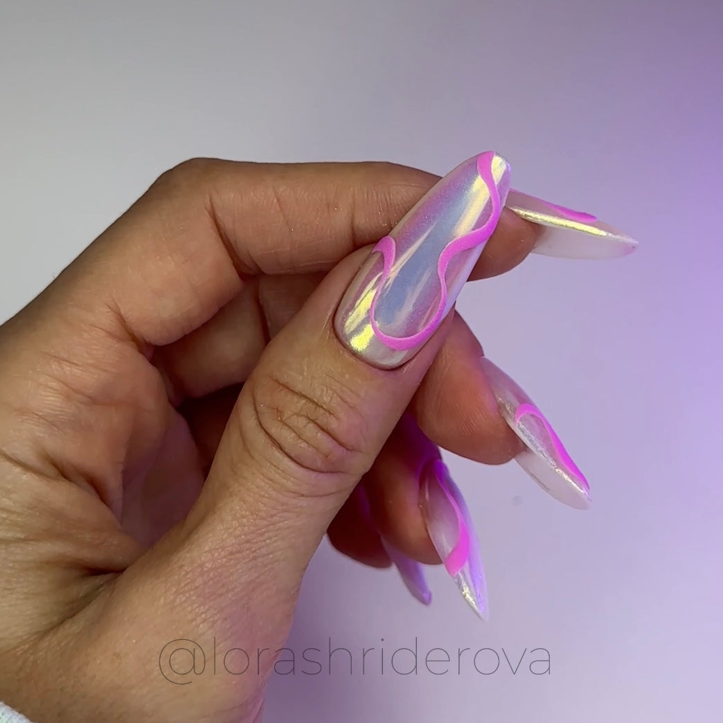 Liquid powder 01 - polvo líquido con iridiscencia de verde a morado para uñas, 5 g
