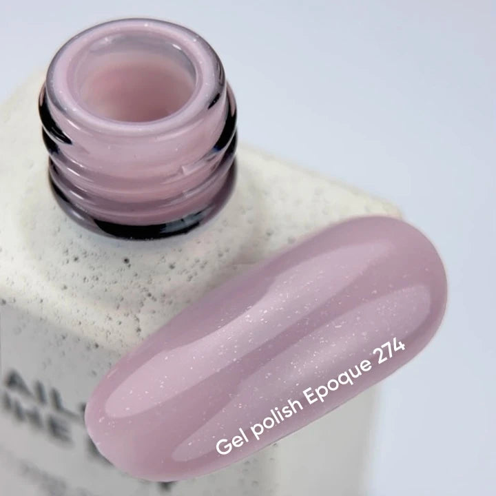 NAILSOFTHEDAY Gel Polish Epoque 274 — esmalte semipermanente malva empolvado con shimmer y cobertura en una sola capa, 10 ml