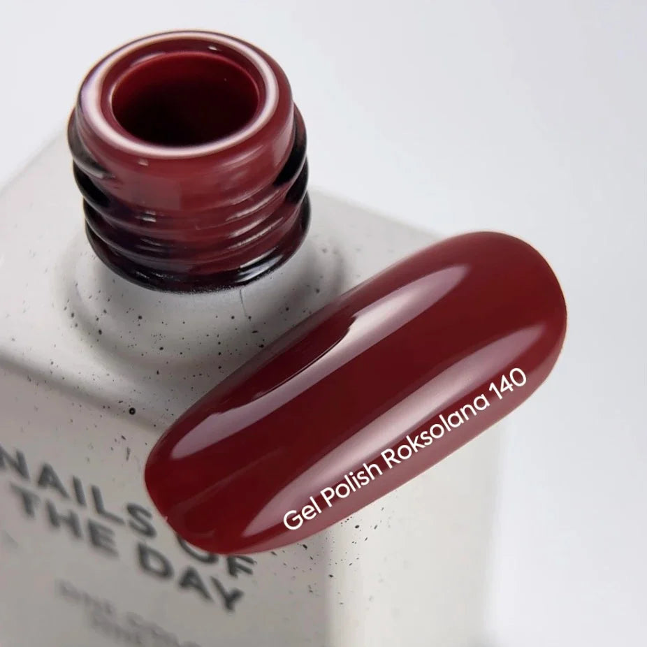 NAILSOFTHEDAY Gel Polish Roksolana — esmalte semipermanente rojo, cobertura en una sola capa, 10 ml