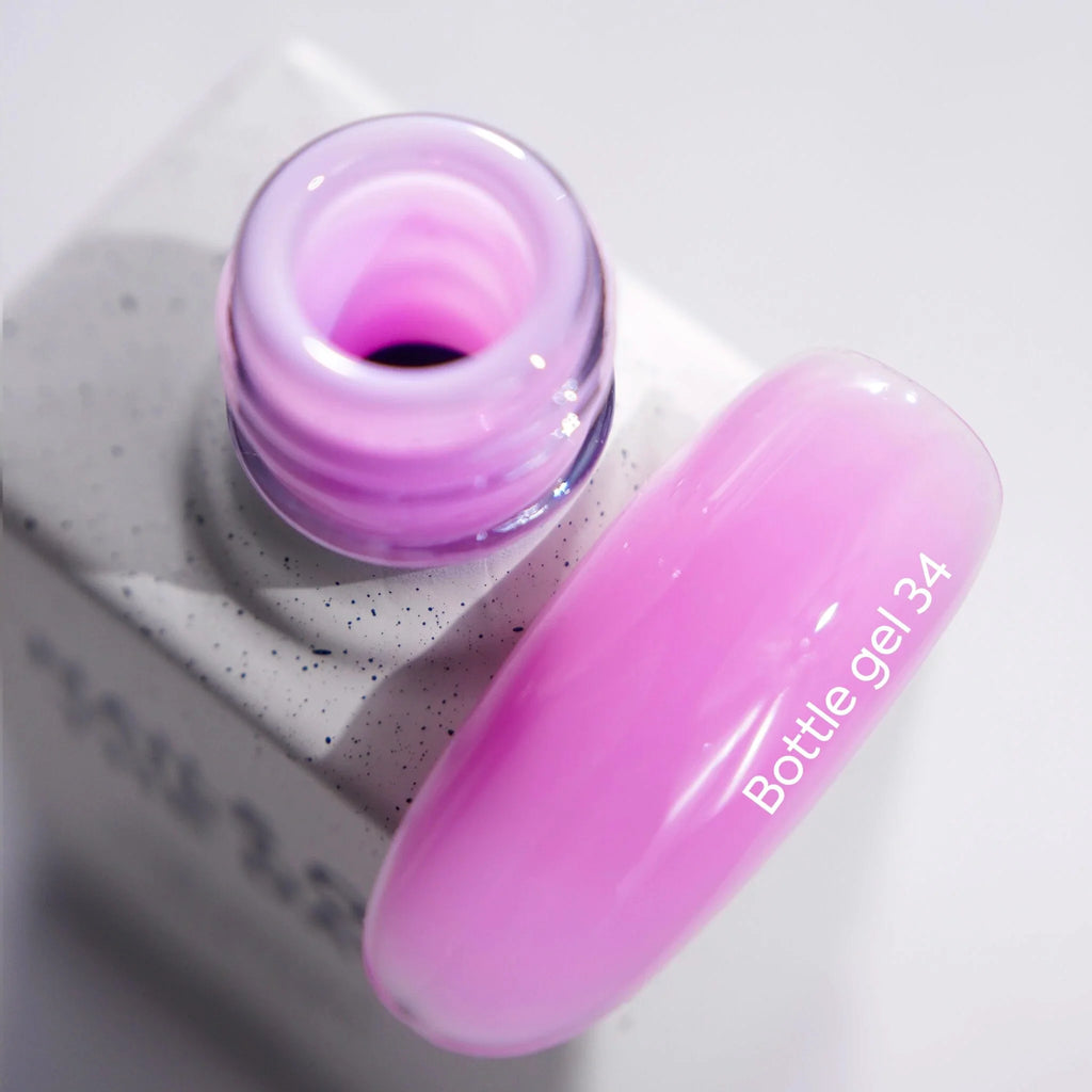 NAILSOFTHEDAY Bottle Gel 34 – gel ultraresistente rosa delicado para el refuerzo de uñas, 10 ml