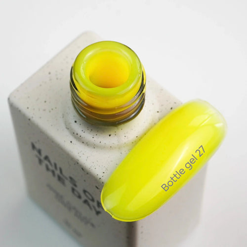 NAILSOFTHEDAY Bottle Gel 27 – gel ultraresistente amarillo neón para el refuerzo de uñas, 10 ml