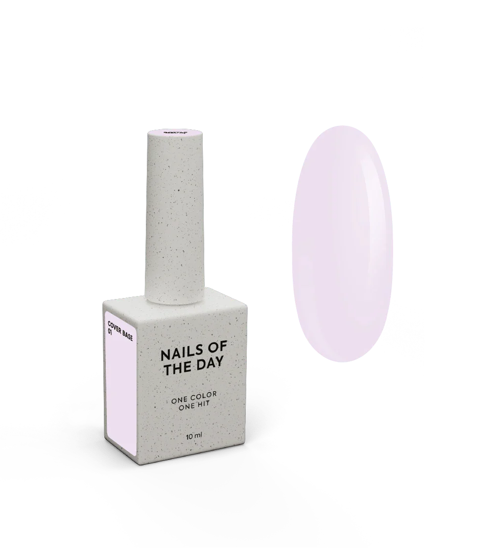 Nailsoftheday Cover base NEW Formula 01  - base de camuflaje rosa claro para uñas, 10 ml