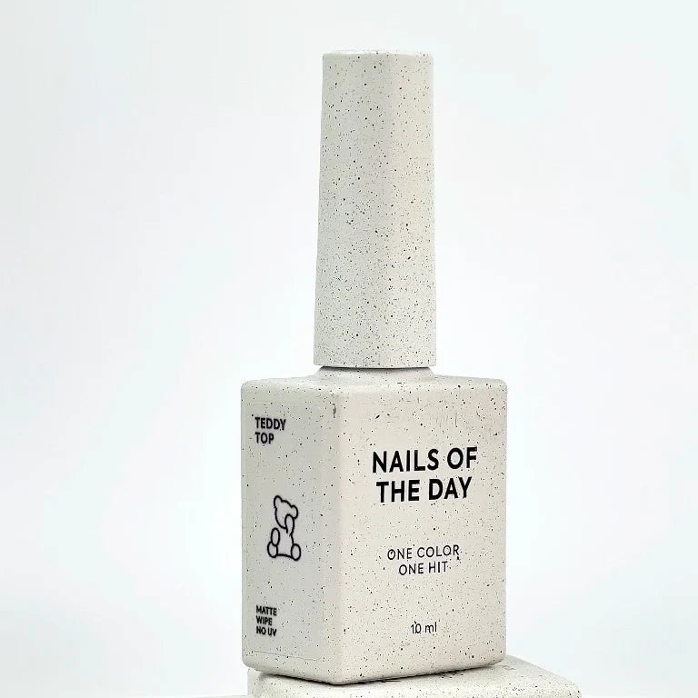 NAILSOFTHEDAY Teddy top Wipe: top con effecto peluche - mate con capa pegajosa, nueva fórmula, sin filtros UV, 10 ml