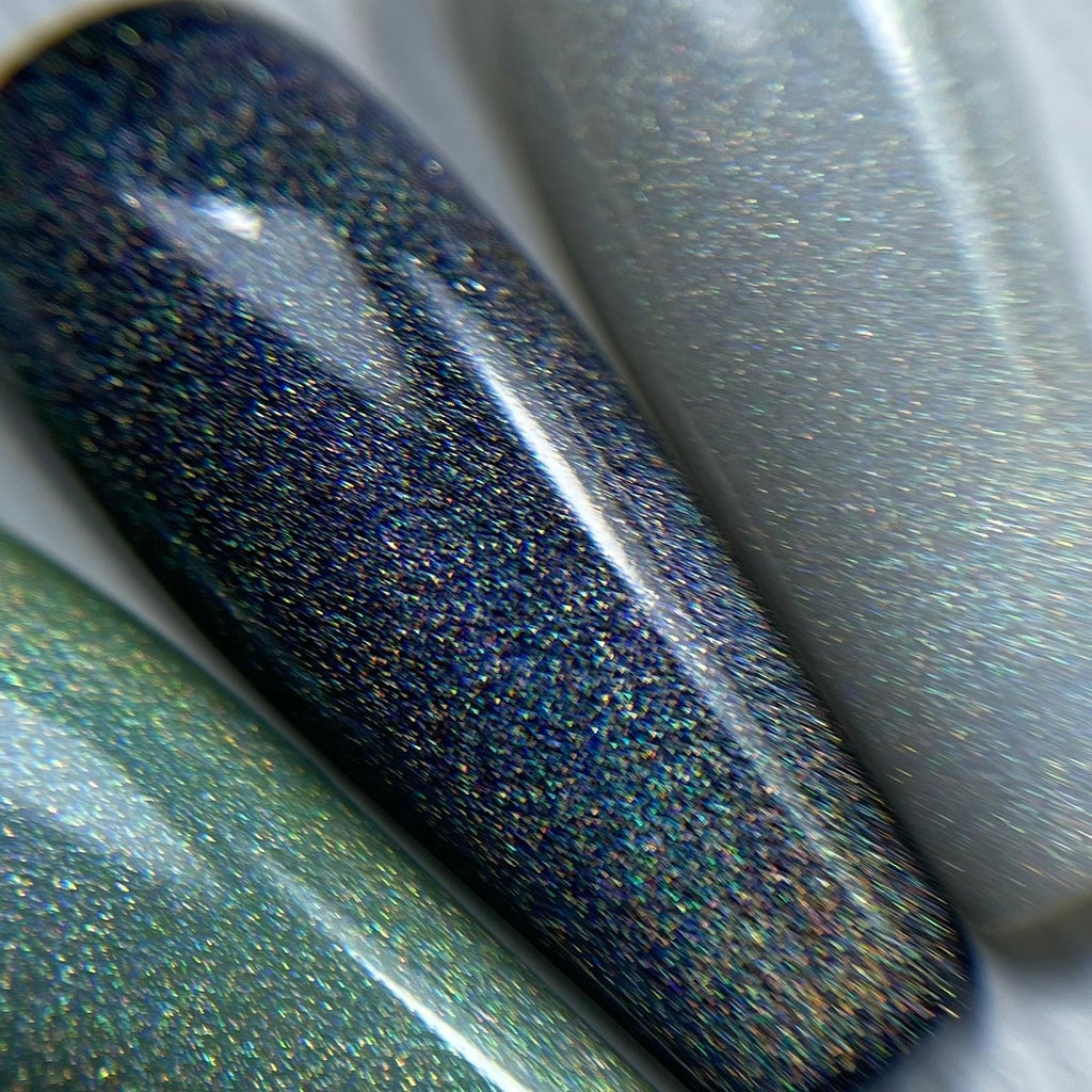 NAILSOFTHENIGHT Holographic Top Cat eye -  top holográfico con efecto ojo de gato para uñas sin capa pegajosa, 10 ml
