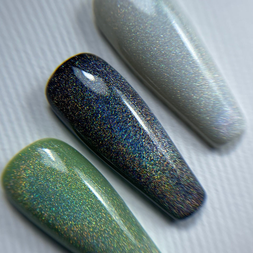 NAILSOFTHENIGHT Holographic Top Cat eye -  top holográfico con efecto ojo de gato para uñas sin capa pegajosa, 10 ml