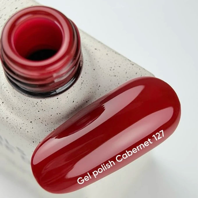 NAILSOFTHEDAY Gel Polish Cabernet 127 – esmalte semipermanente rojo clásico intenso, con cobertura en una sola capa, 10 ml