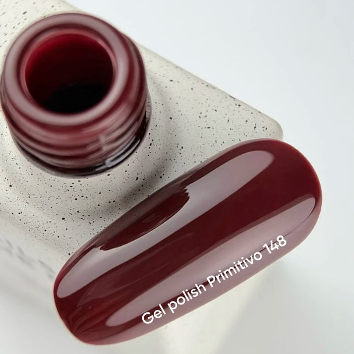 NAILSOFTHEDAY Gel Polish Primitivo 148 – esmalte semipermanente rojo burdeos cálido y suave, con cobertura en una sola capa, 10 ml