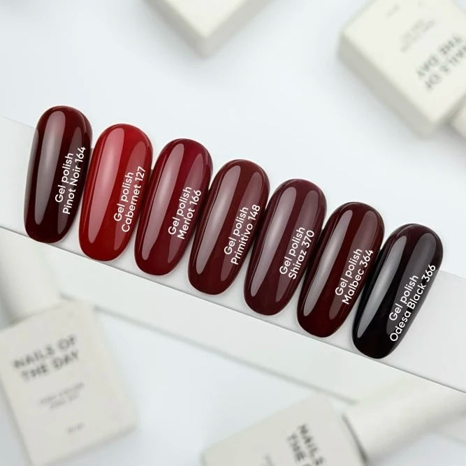 NAILSOFTHEDAY Gel Polish Merlot 166 – esmalte semipermanente cereza-ciruela intenso, con cobertura en una sola capa, 10 ml