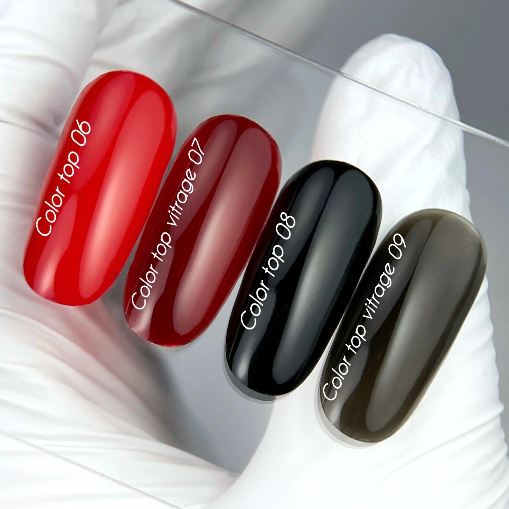 NAILSOFTHEDAY Color Top Vitrage 09 — top coat vitral negro semitransparente sin capa pegajosa para uñas, 10 ml.