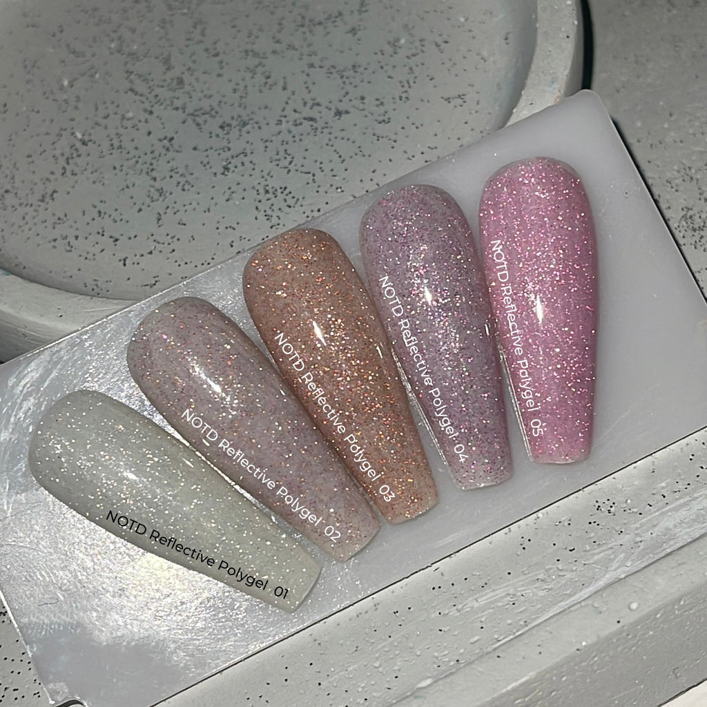 NAILSOFTHENIGHT Reflective Polygel 03 — poligel líquido reflectante de melocotón de nueva fórmula para uñas, 15 ml