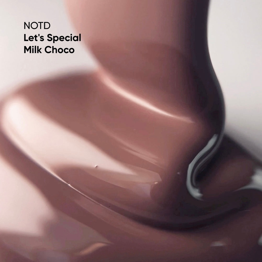 NAILSOFTHEDAY Let's Special Milk Choco: esmalte semipermanente color chocolate caliente para uñas que cubre una capa, 10 ml