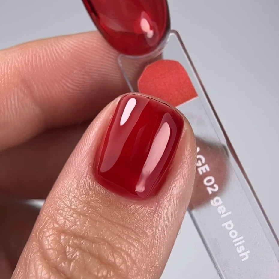 NAILSOFTHEDAY Gel Polish Vitrage 02 — esmalte en gel efecto vitral rojo intenso, 10 ml