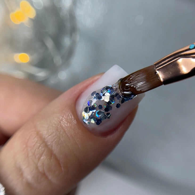 NAILSOFTHENIGHT Dream gel 02 — gel de diseño con increíbles hexágonos de diferentes tamaños y purpurina para uñas, 5 g