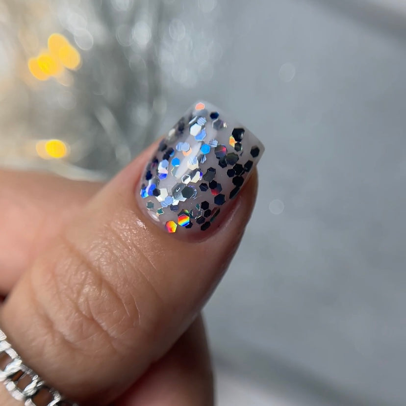 NAILSOFTHENIGHT Dream gel 02 — gel de diseño con increíbles hexágonos de diferentes tamaños y purpurina para uñas, 5 g