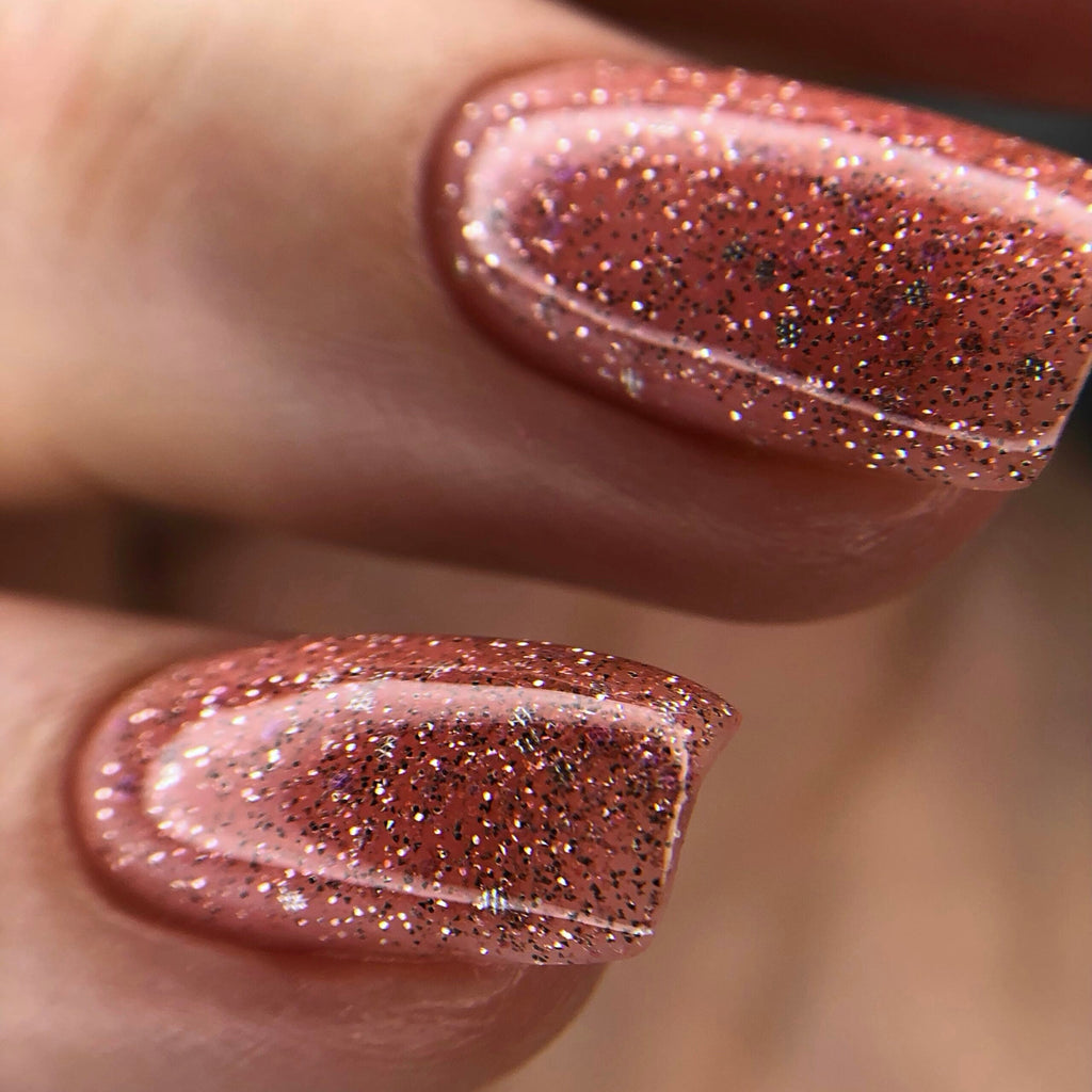 NAILSOFTHENIGHT Reflective base 08  - base reflectante de camuflaje con brillo (melocotón), 10 ml