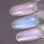 NAILSOFTHEDAY Shell Top 03 Nueva Fórmula — top perlado con efecto de frotado rosa, sin capa pegajosa, 10 ml