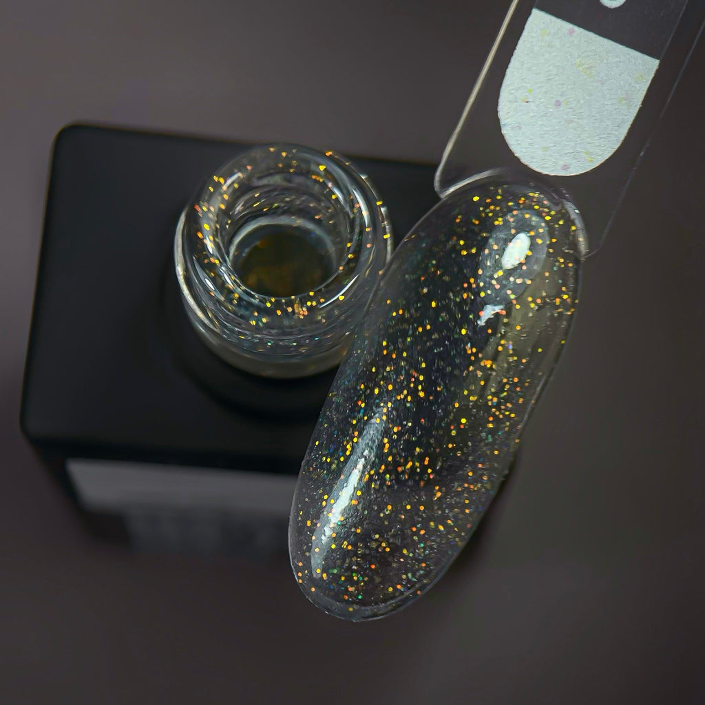 NAILSOFTHENIGHT Opal top 01 — top con brillos opalinos sobre una base transparente, sin capa pegajosa y sin filtros UV para uñas, 10 ml
