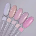 NAILSOFTHEDAY Bottle Gel 46 Shimmer — gel ultrarresistente rosa lechoso con shimmer plateado para reforzar las uñas, 10 ml