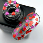 NAILSOFTHEDAY Kupidon Top 05 — top coat con corazones rojo intenso y frambuesa, sin capa pegajosa, 10 ml.